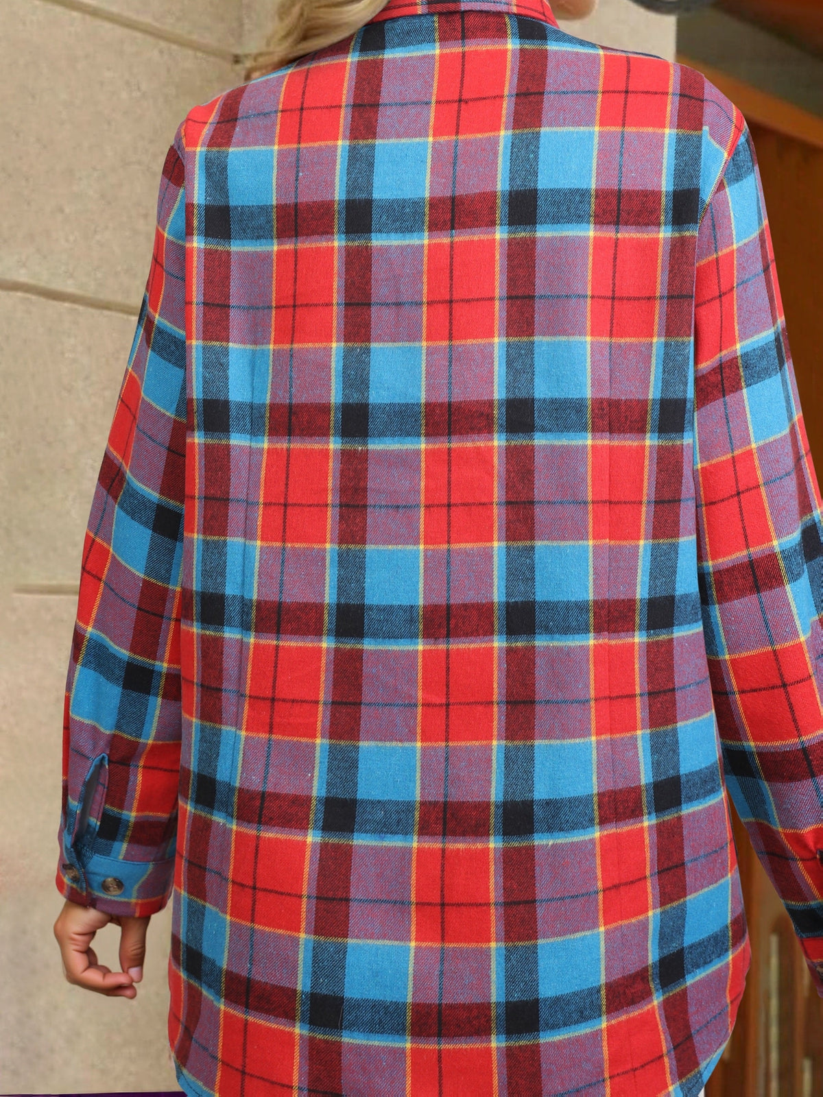 Phoebe | Plaid Button Up Shirt Oversized Long Sleeve