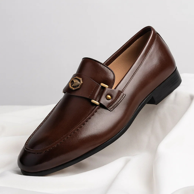 Harrison | Men's Leather Buckle Loafers Slip On Dress Shoes