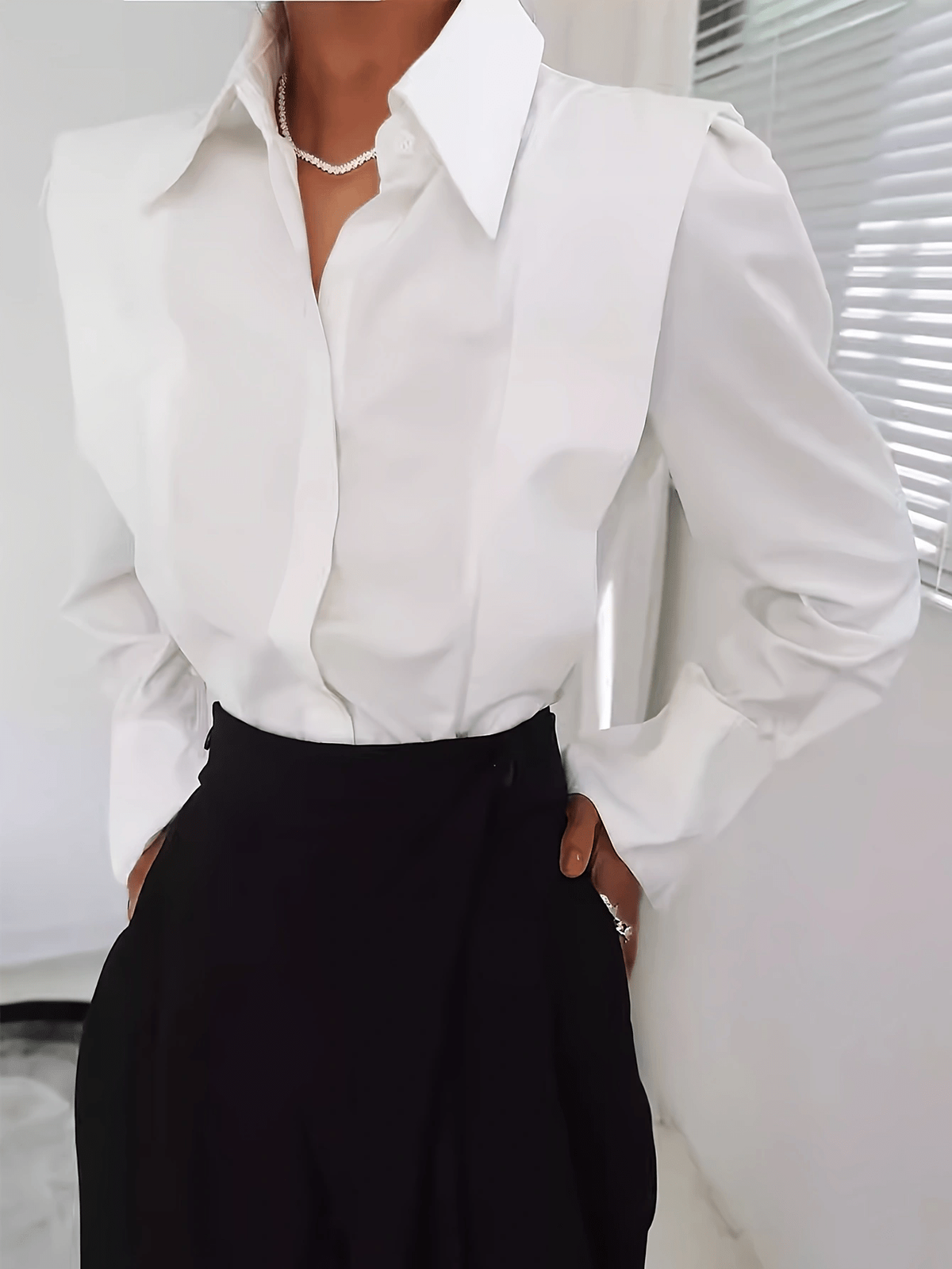 Willow | Structured Shoulder Button Up Shirt