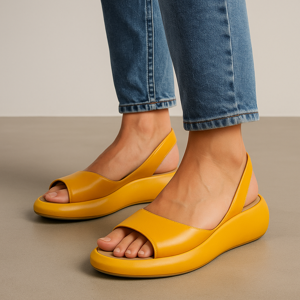 Ember | Slingback Peep Toe Platform Wedge Sandals
