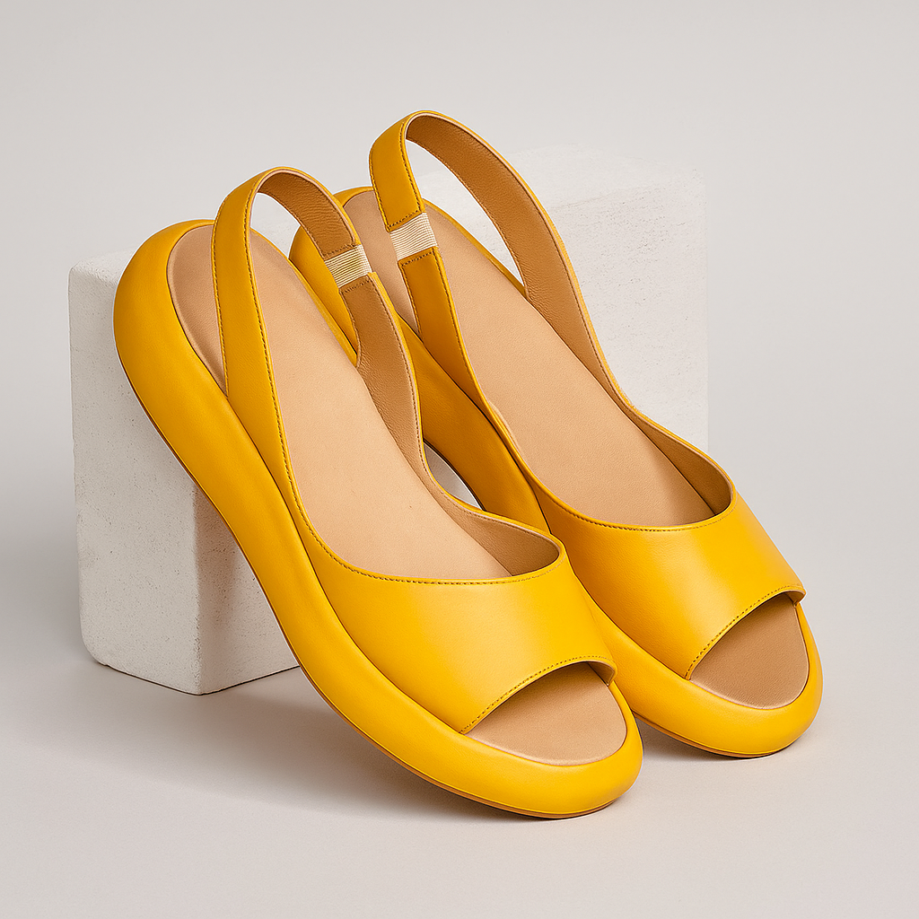 Ember | Slingback Peep Toe Platform Wedge Sandals