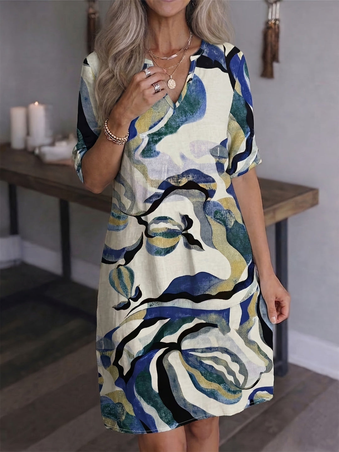 Ramona | Artful Print Shift Dress