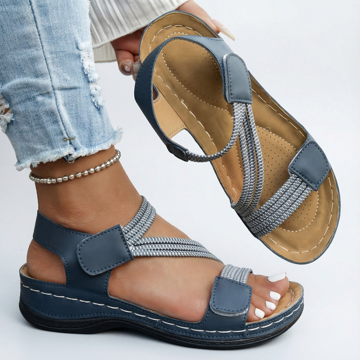 Holly | Cross Strap Orthopedic Wedge Sandals