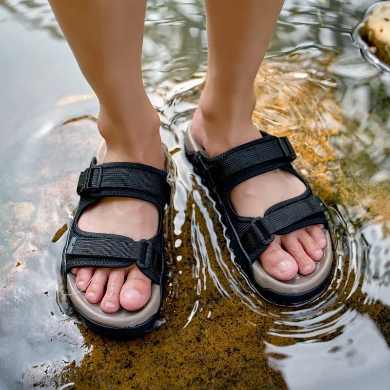 Harrison | Men's Velcro Strap Outdoor Sandals with Buckle Detail