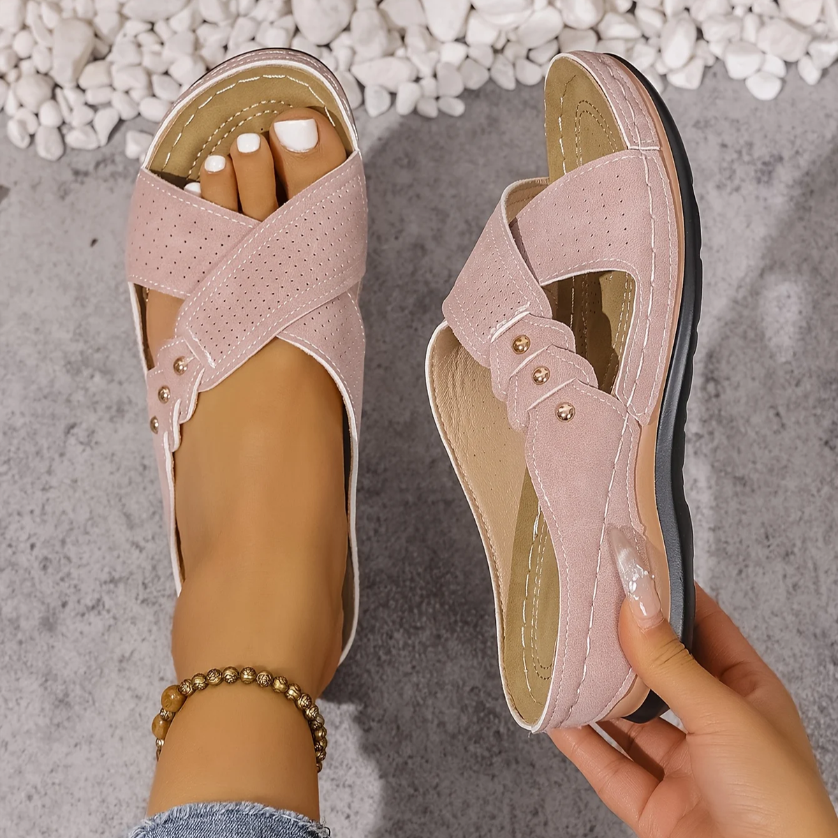 Indie | Criss Cross Orthopedic Wedge Sandals