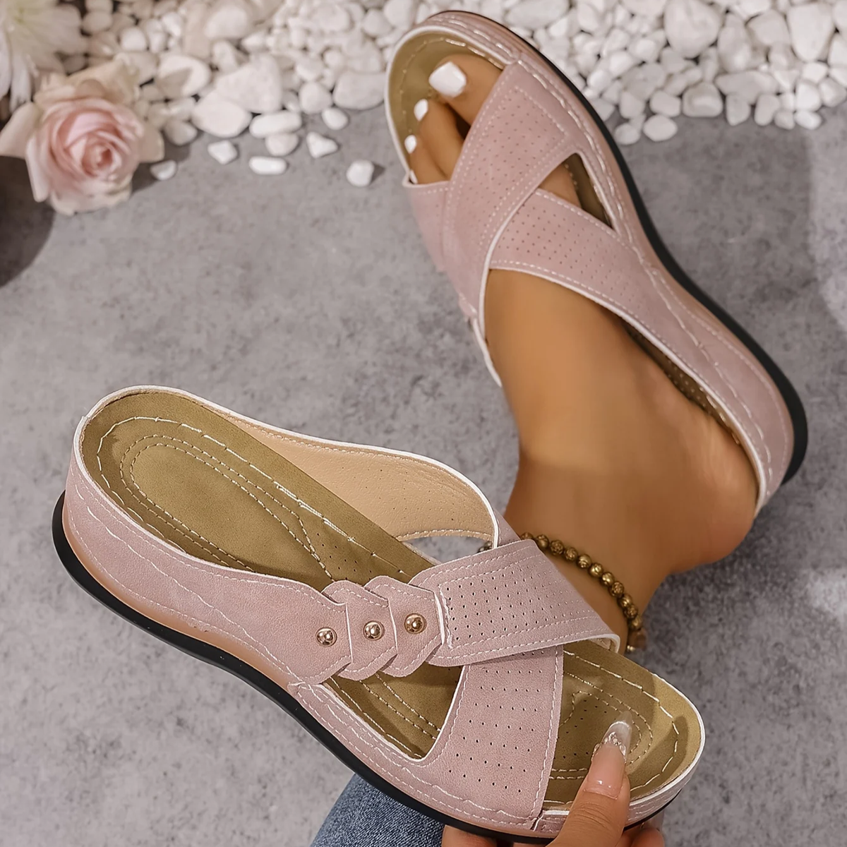 Indie | Criss Cross Orthopedic Wedge Sandals