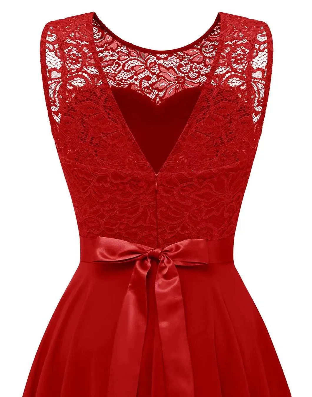 Annika | Lace High Low Sleeveless Evening Dress