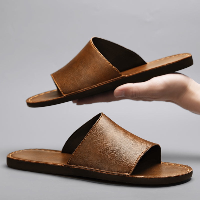 Harrison | Men's Leather Slide Sandals