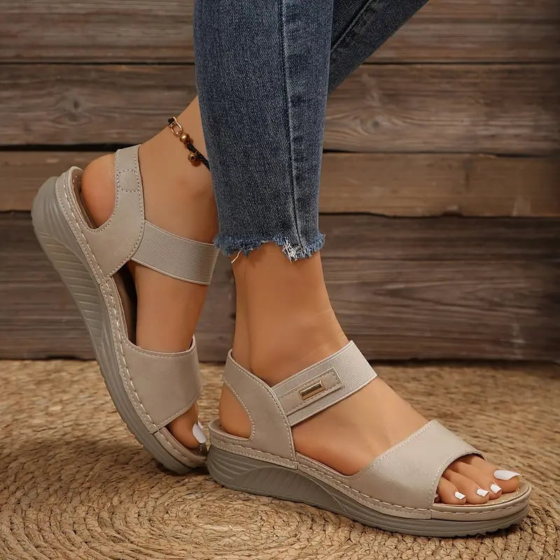 Juliet | Womens Open Toe Wedge Sandals with Ankle Strap