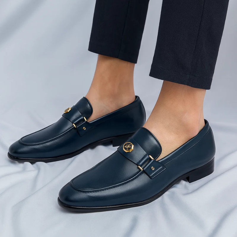 Harrison | Men's Leather Buckle Loafers Slip On Dress Shoes