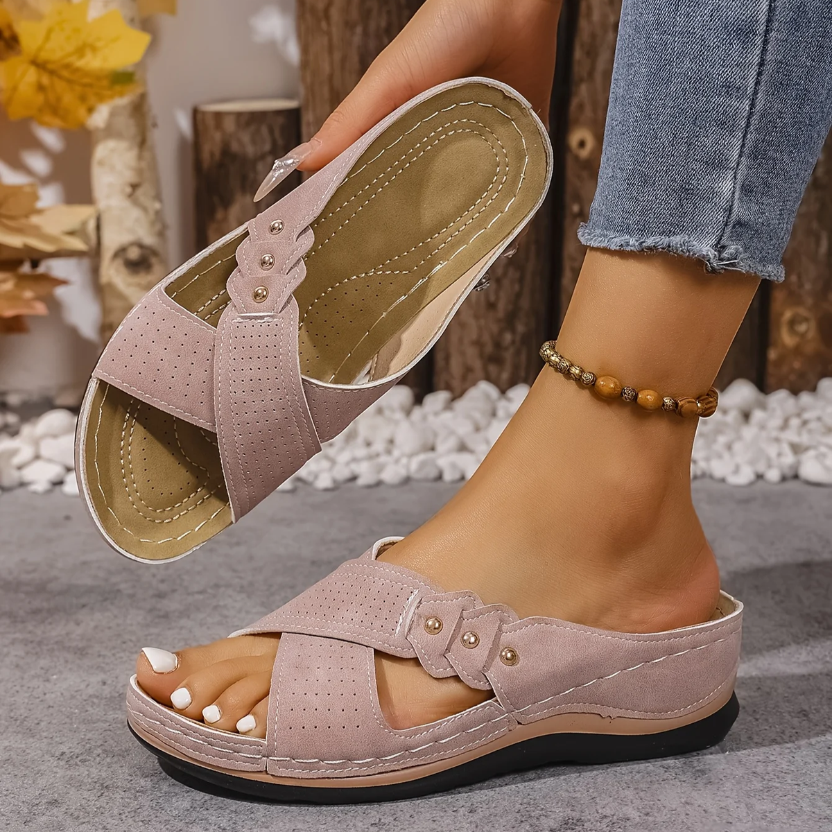 Indie | Criss Cross Orthopedic Wedge Sandals