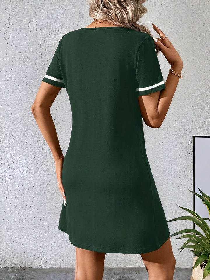 Corinne | V-Neck Color-Block Shift Dress