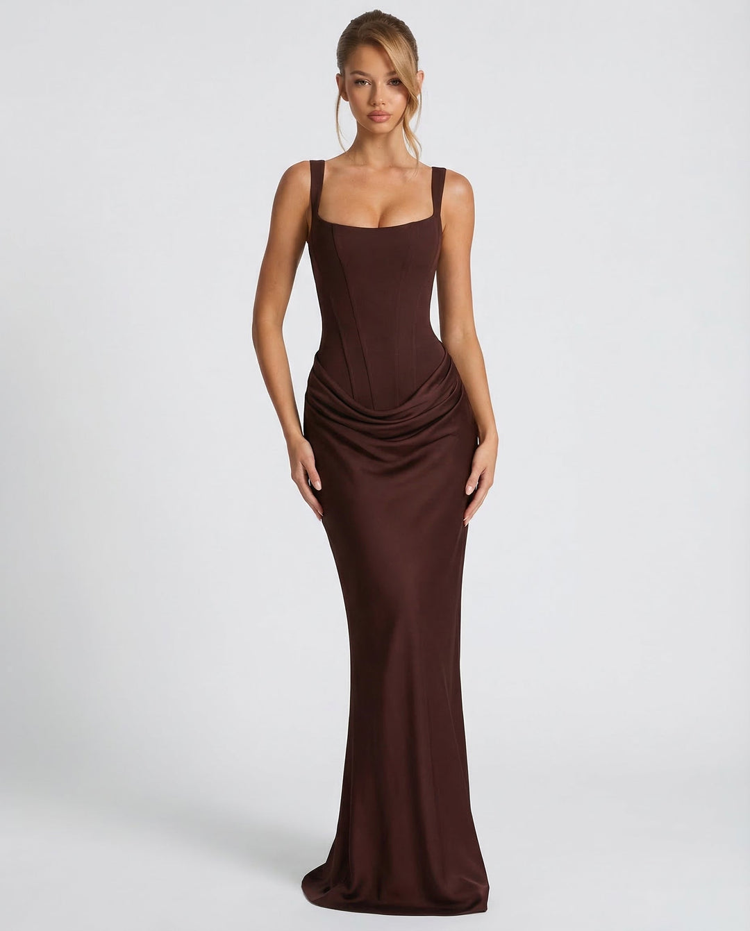 Florence | Corset Square Neck Maxi Dress