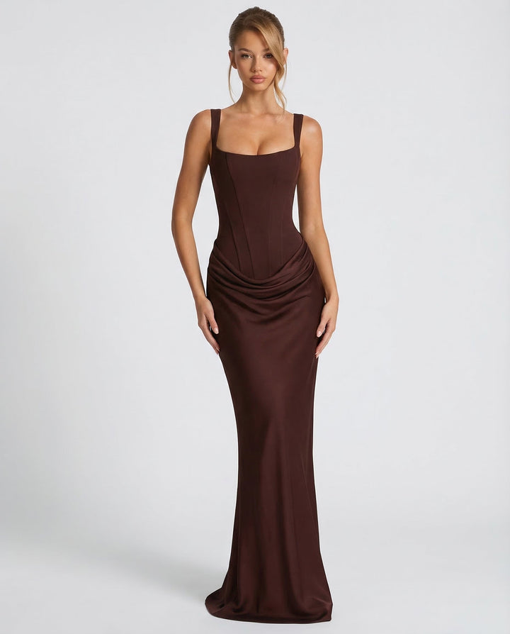 Florence | Corset Square Neck Maxi Dress