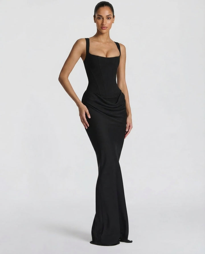 Florence | Corset Square Neck Maxi Dress