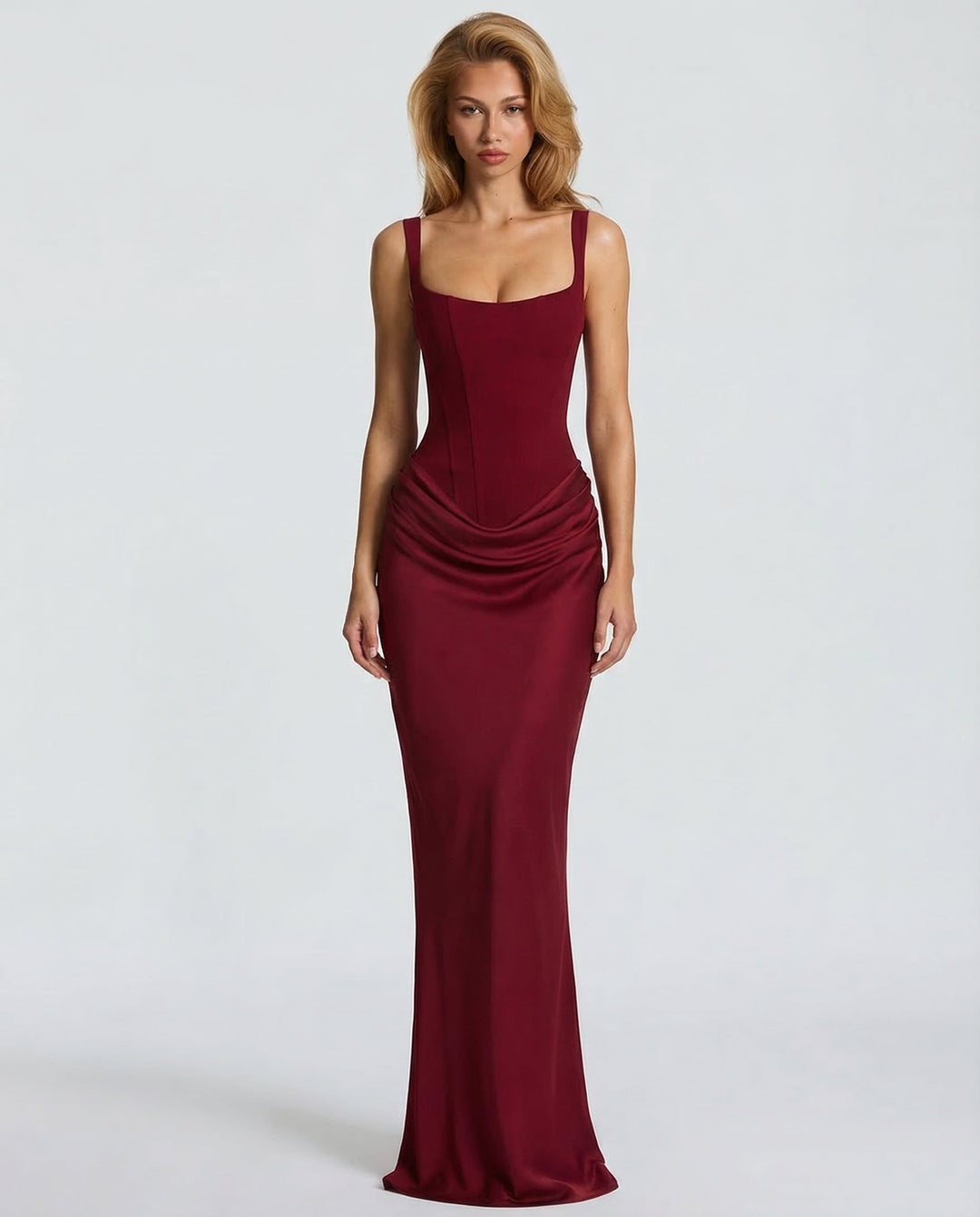 Florence | Corset Square Neck Maxi Dress