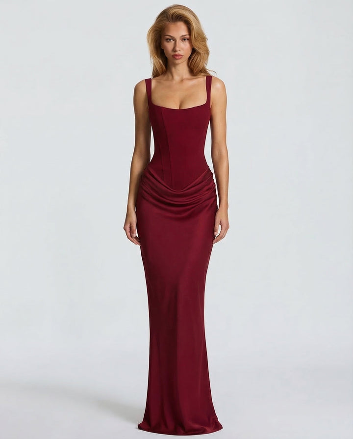 Florence | Corset Square Neck Maxi Dress