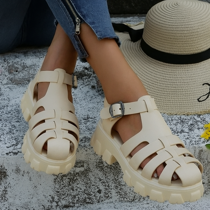 Zoe | Chunky Gladiator Platform Sandals With Ankle Buckle