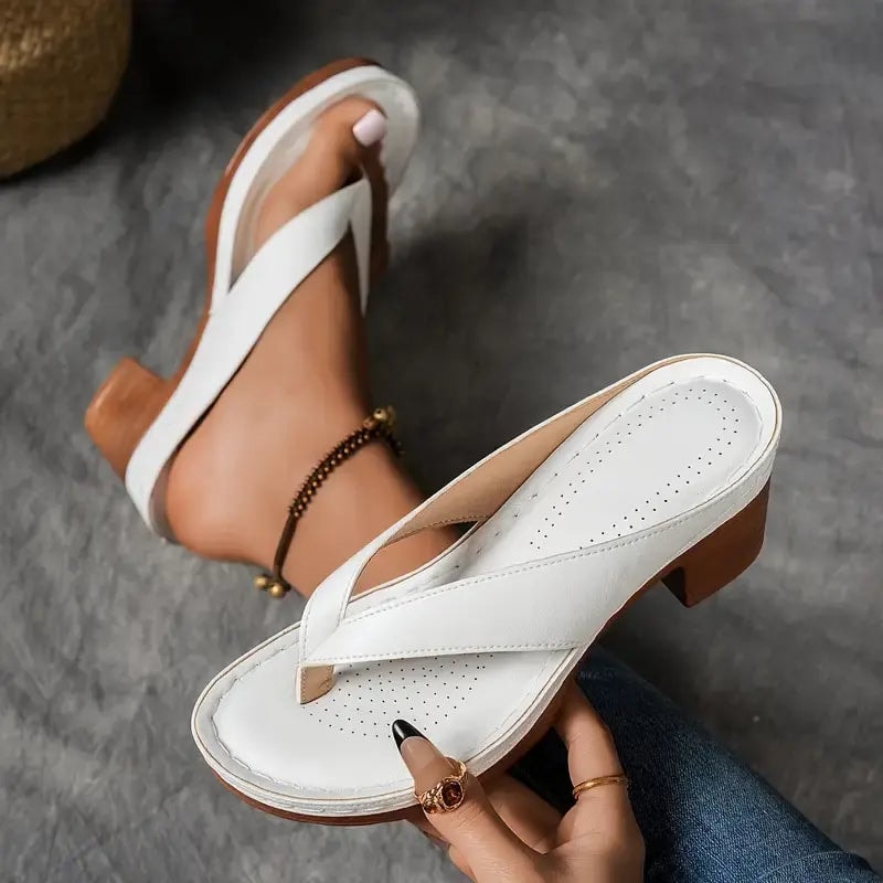 Esme | Womens Platform Flip Flop Block Heel Sandals