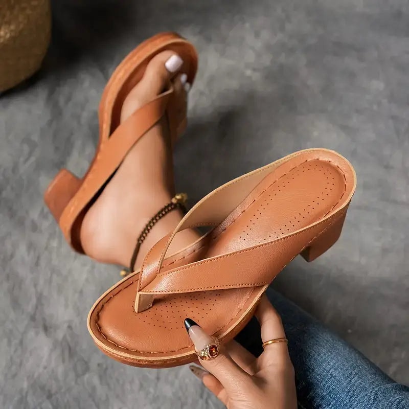 Esme | Womens Platform Flip Flop Block Heel Sandals