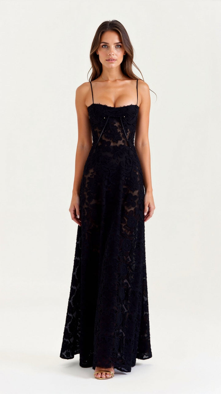 Georgia | Lace Corset Maxi Dress
