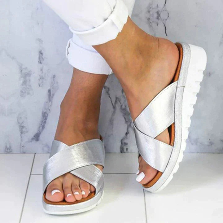 Amelia | Cross Strap Platform Sandals