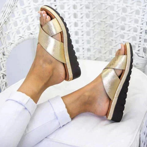 Amelia | Cross Strap Platform Sandals