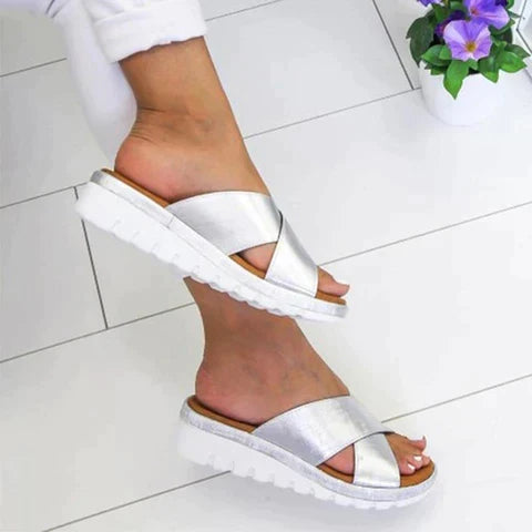 Amelia | Cross Strap Platform Sandals