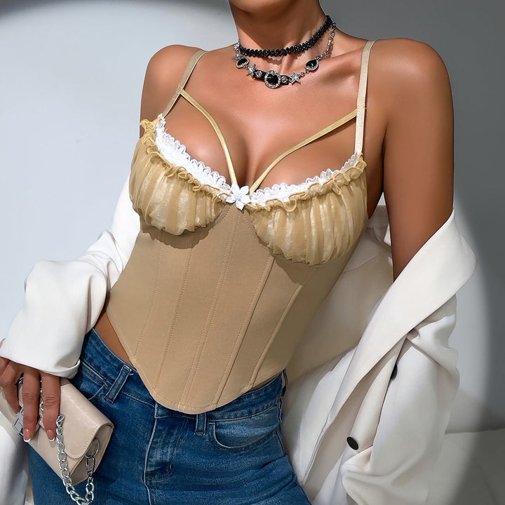 Alice | Lace Trim Corset Cami Top