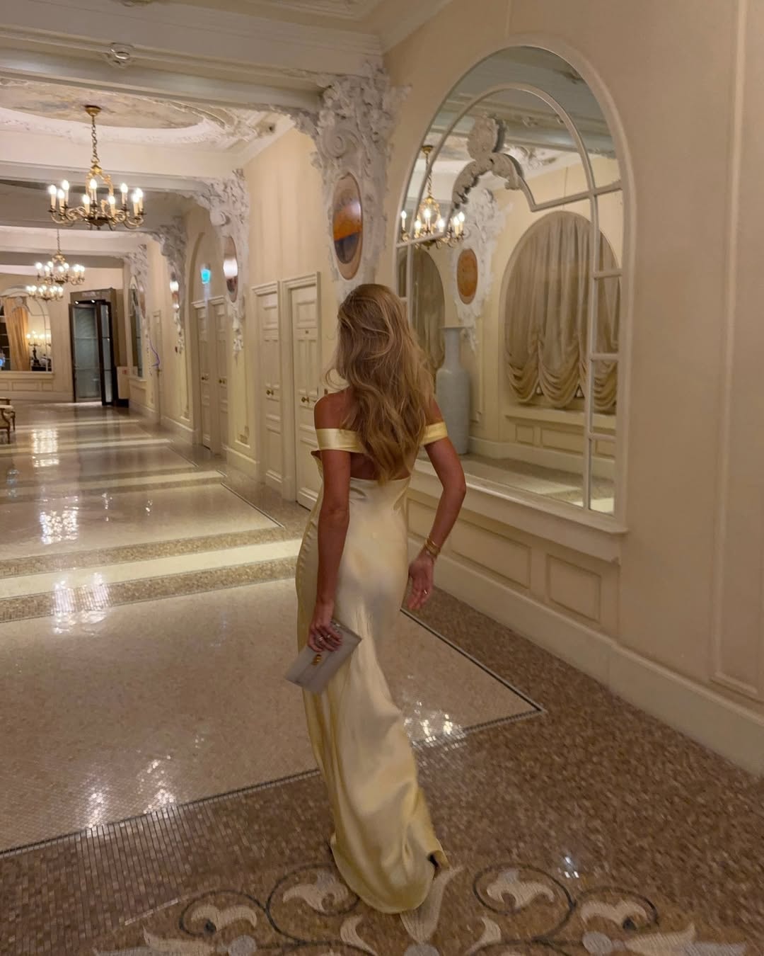 Delilah | Off Shoulder Satin Maxi Wedding Guest Dress