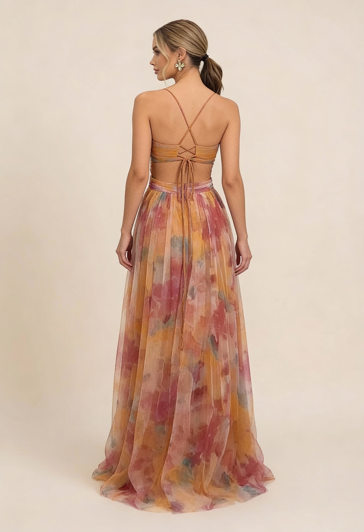 Cleo | Floral Print Cutout Maxi Dress Wedding Guest
