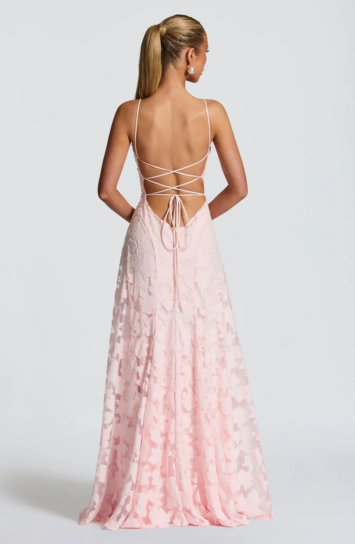 Colette | Floral Lace Cowl Neck A Line Maxi Dress