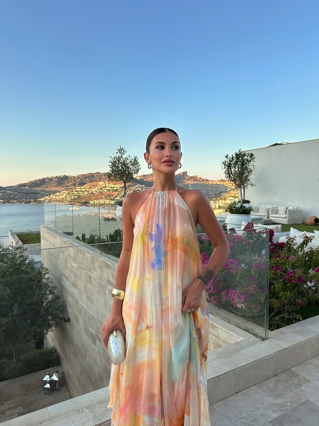 Willow | Women's Printed Halter Neck Backless Maxi Dress