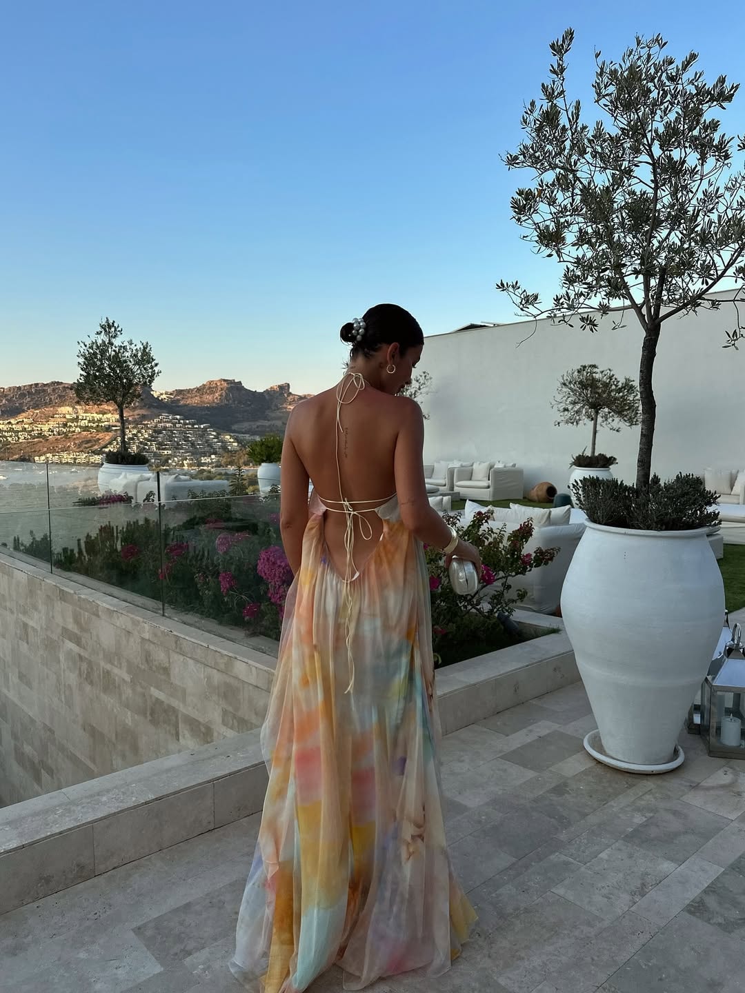 Willow | Women's Printed Halter Neck Backless Maxi Dress