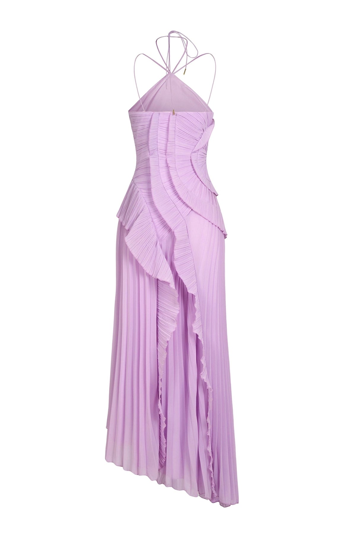 Ayla | Pleated Ruffled One Shoulder Maxi Wedding Guest Dress