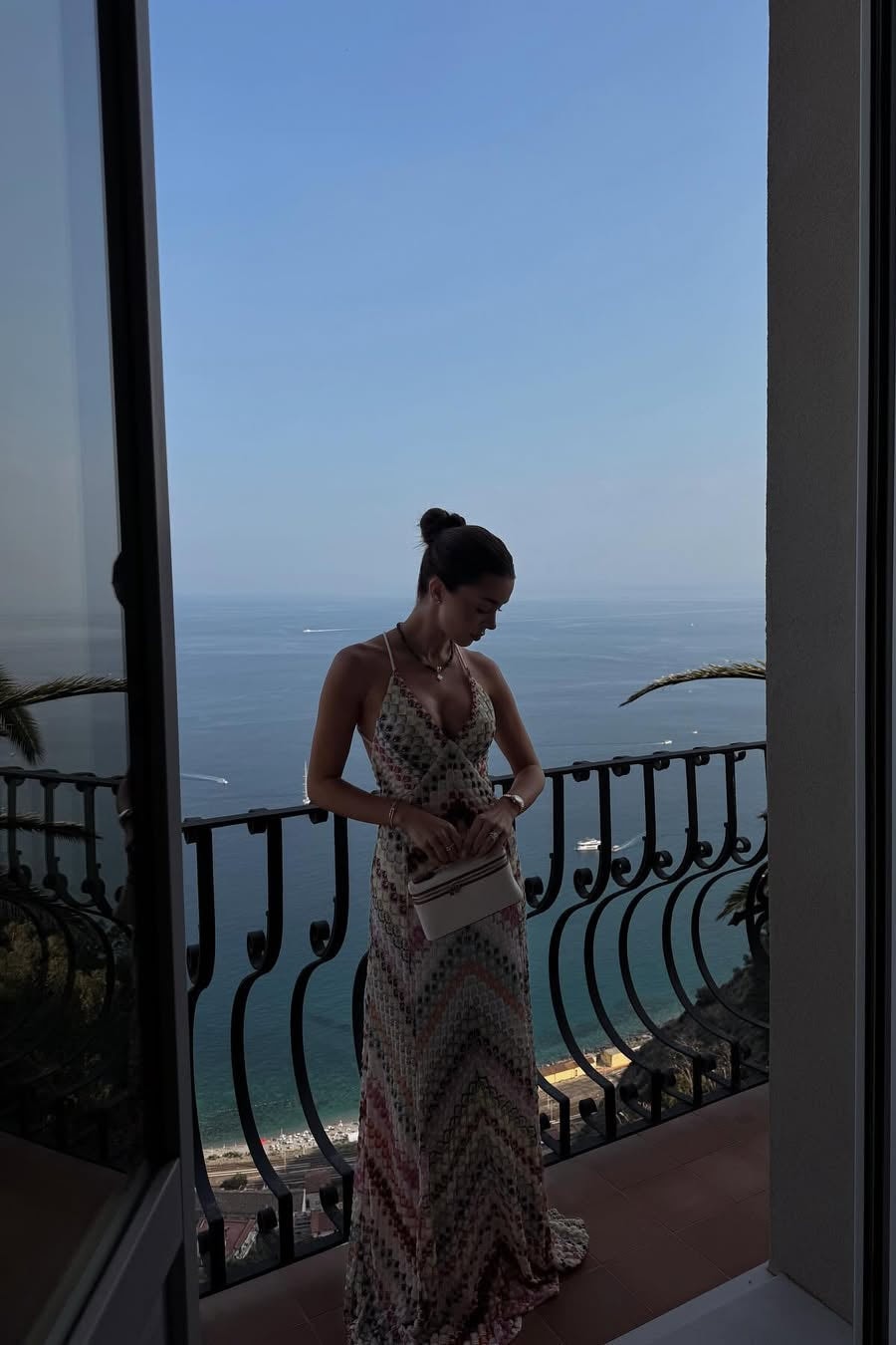 Celeste | Women's Crochet Zigzag V Neck Backless Maxi Dress