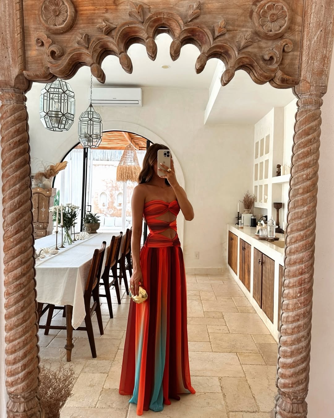 Brianna | Strapless Ombre Cut-Out Maxi Dress