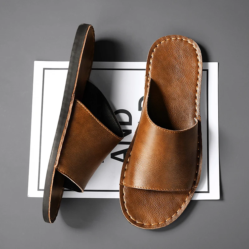 Harrison | Men's Leather Slide Sandals