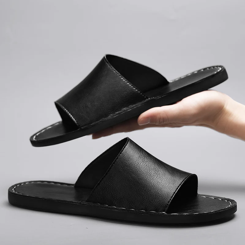 Harrison | Men's Leather Slide Sandals