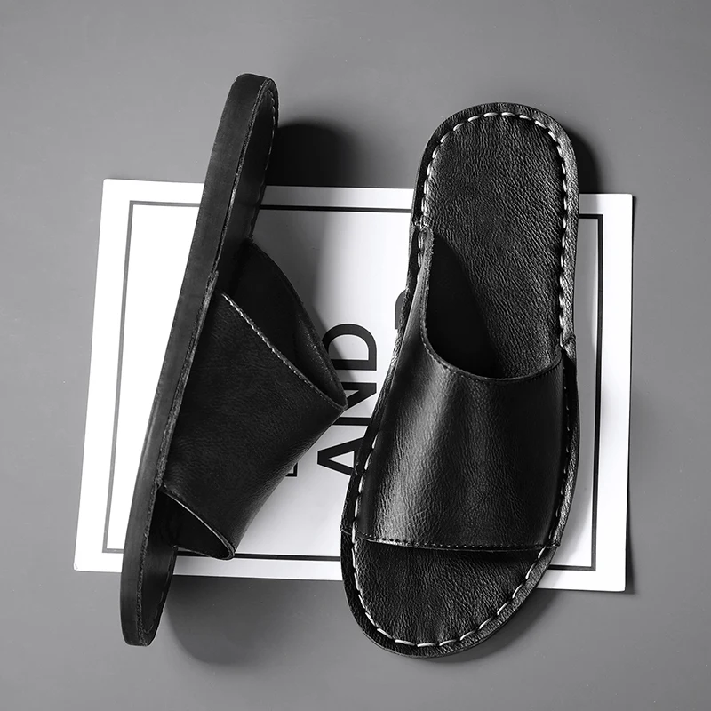 Harrison | Men's Leather Slide Sandals