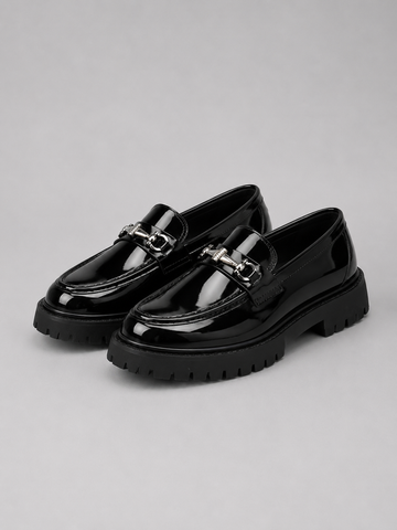 Harrison | Chunky Platform Leather Loafers with Horsebit Buckle