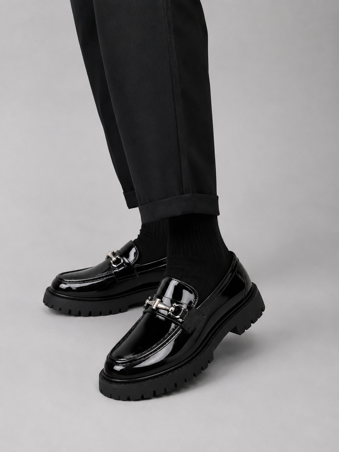 Harrison | Chunky Platform Leather Loafers with Horsebit Buckle