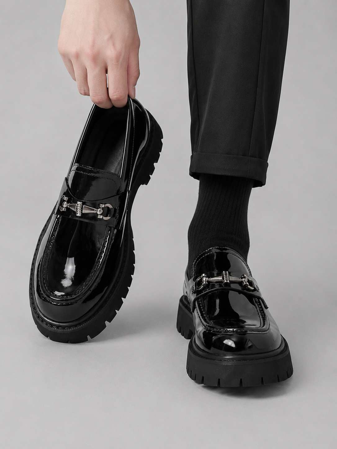 Harrison | Chunky Platform Leather Loafers with Horsebit Buckle