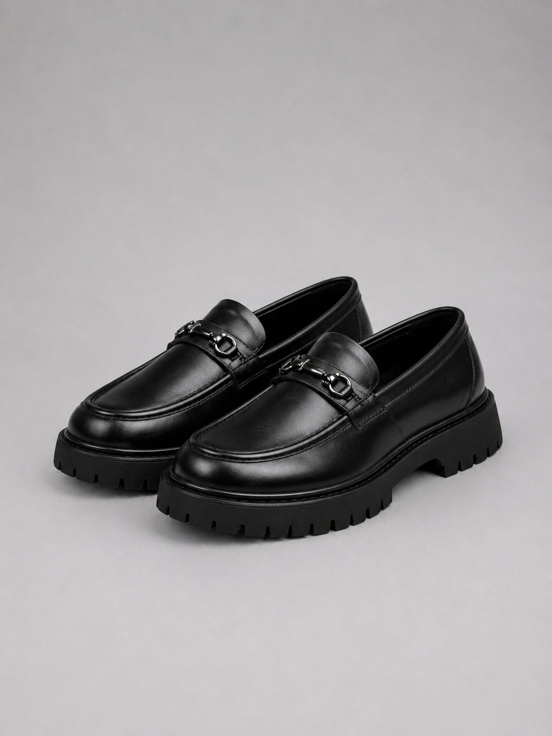 Harrison | Chunky Platform Leather Loafers with Horsebit Buckle