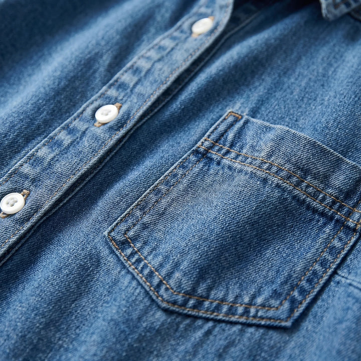 Millie | Denim Button Up Puff Sleeve Shirt