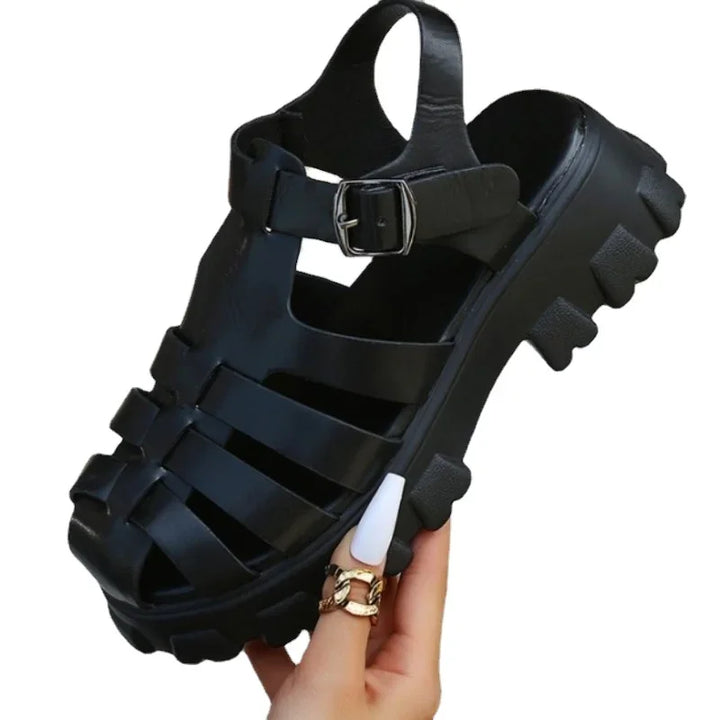 Zoe | Chunky Gladiator Platform Sandals With Ankle Buckle