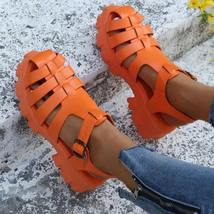 Zoe | Chunky Gladiator Platform Sandals With Ankle Buckle