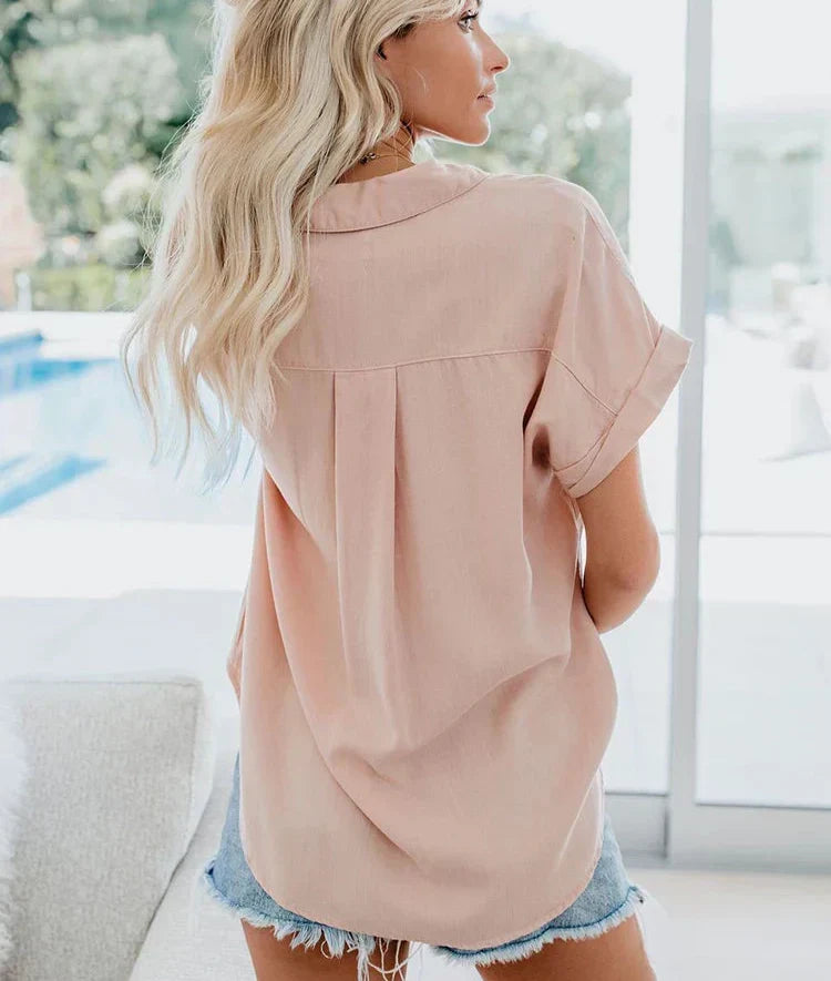 Isla | Button Up Short Sleeve Shirt