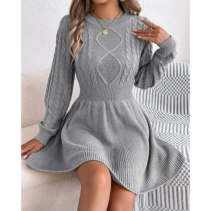 Willow | Cable Knit Christmas Party Sweater Dress