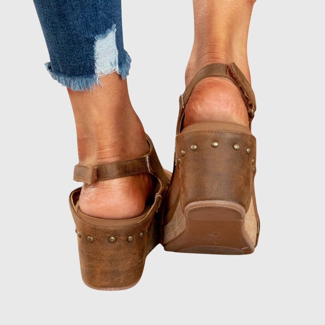Poppy | Peep Toe Cutout Platform Wedge Sandals